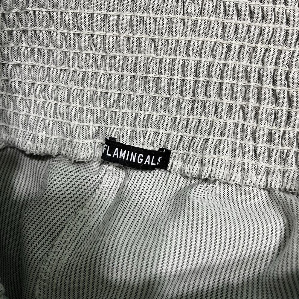 Flamingals Pants Elastic Waist Pull On Leg Striped Pants Size Large Pockets - Picture 3 of 8